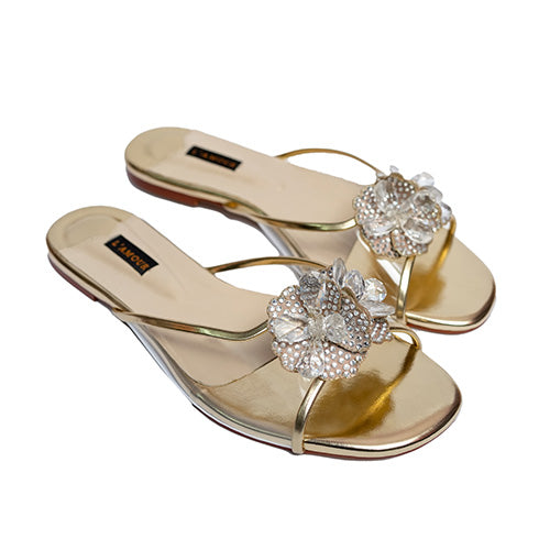 Zara gold flat